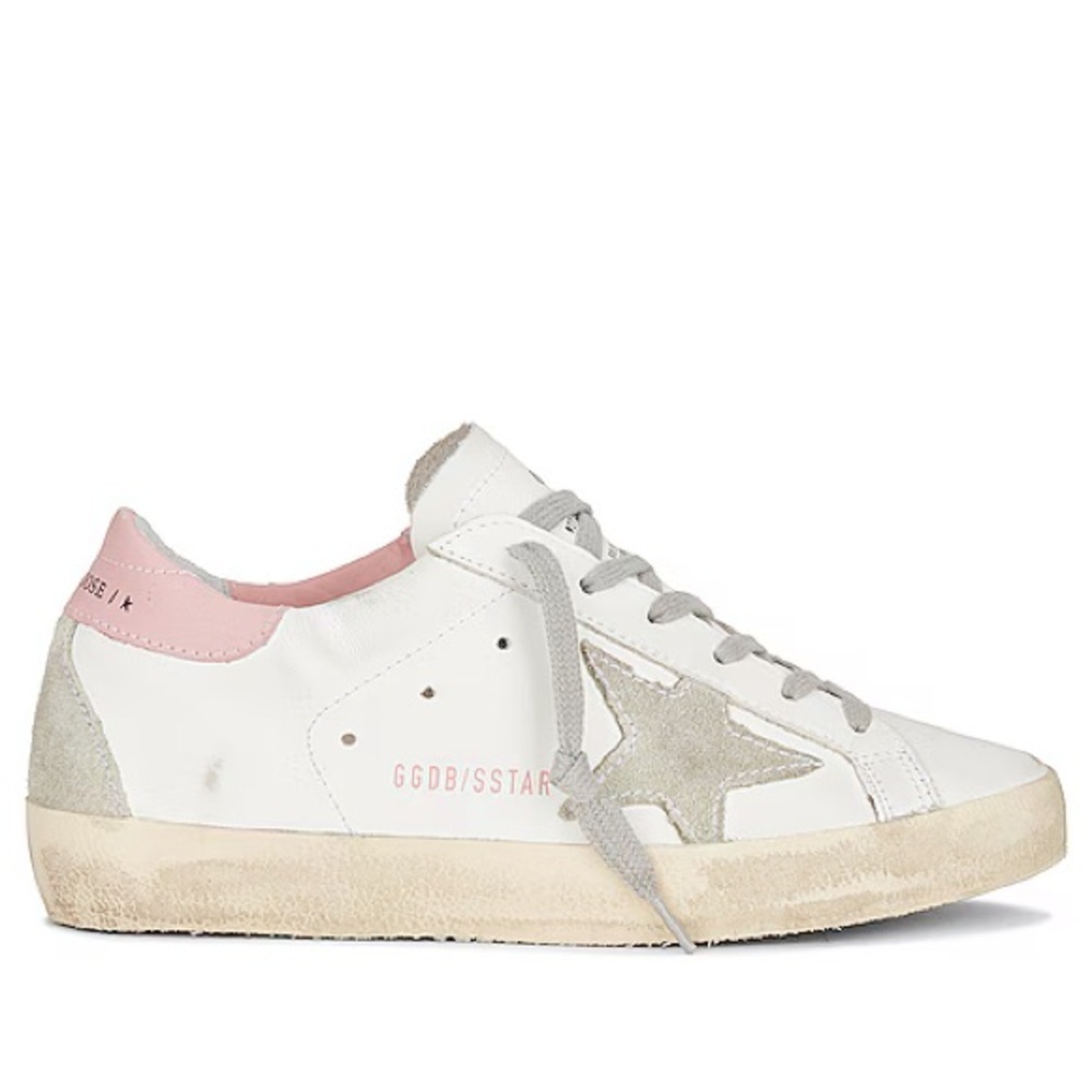 Golden Goose Women's Super Star Sneakers White Light Pink NIB